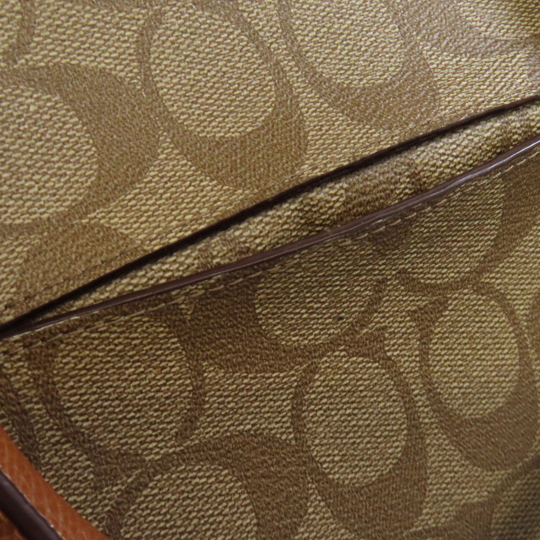 COACH Handbag F37233 PVC Brown Signature 2WAY Women Used Authentic