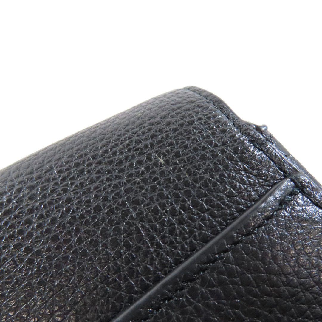 COACH Shoulder Bag CG470 leather black Morgan Saddle Women Used Authentic