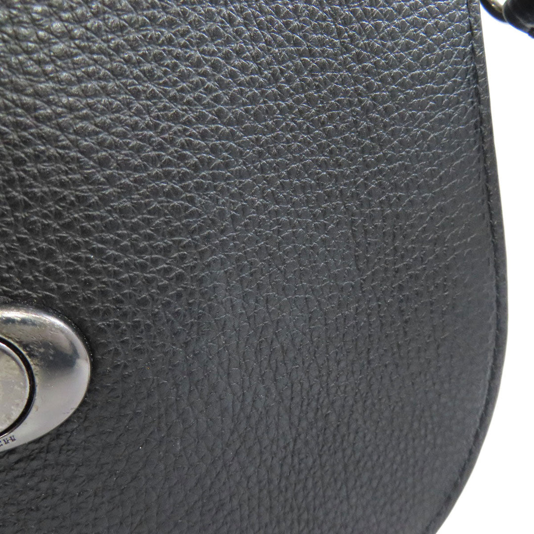 COACH Shoulder Bag CG470 leather black Morgan Saddle Women Used Authentic