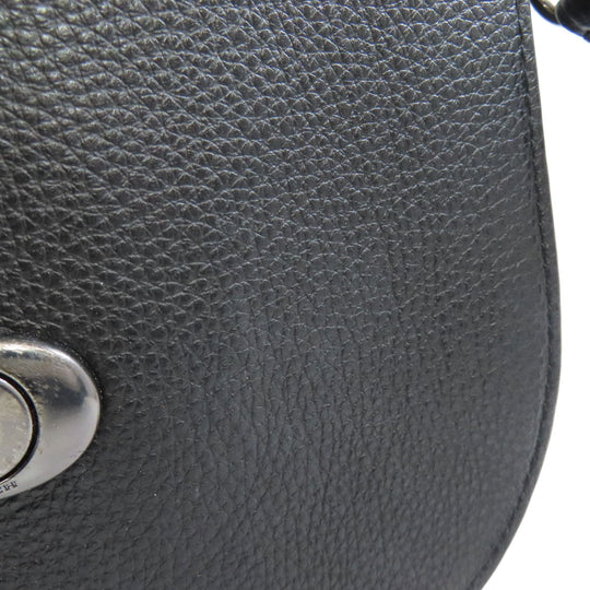 COACH Shoulder Bag CG470 leather black Morgan Saddle Women Used Authentic