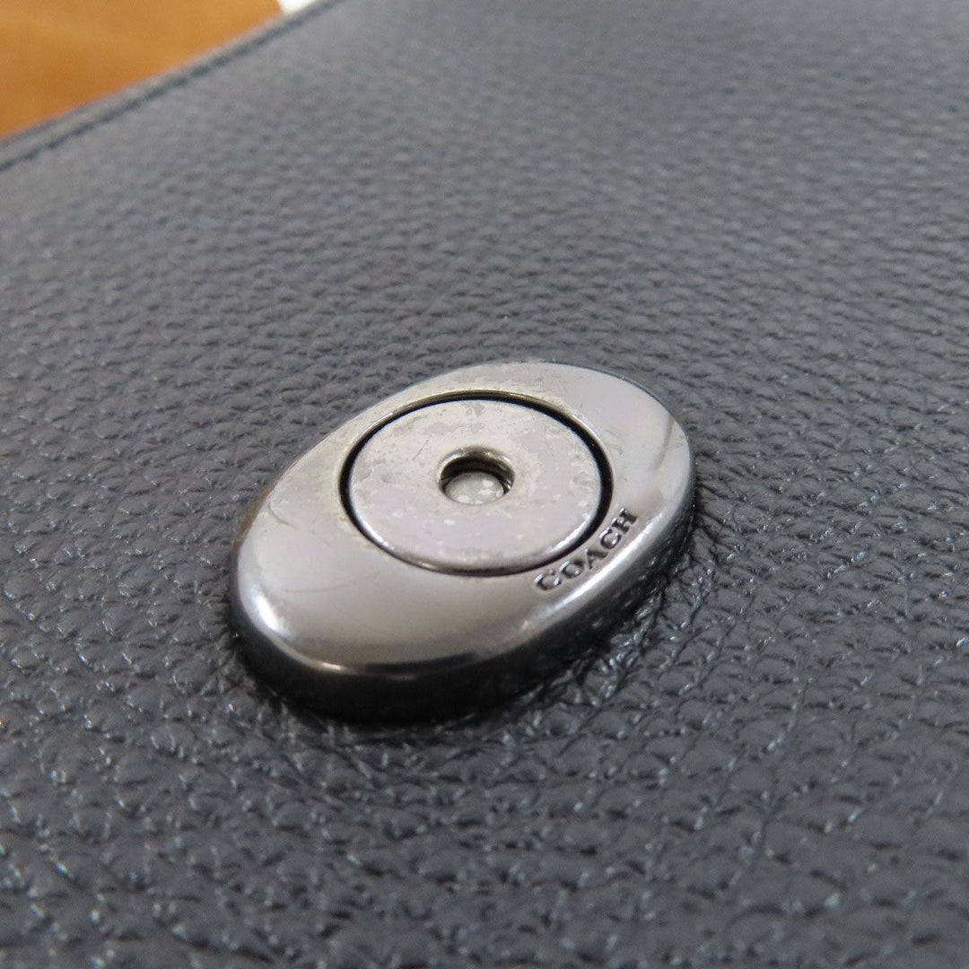 COACH Shoulder Bag CG470 leather black Morgan Saddle Women Used Authentic