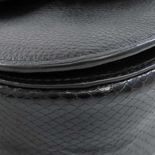 COACH Shoulder Bag CG470 leather black Morgan Saddle Women Used Authentic