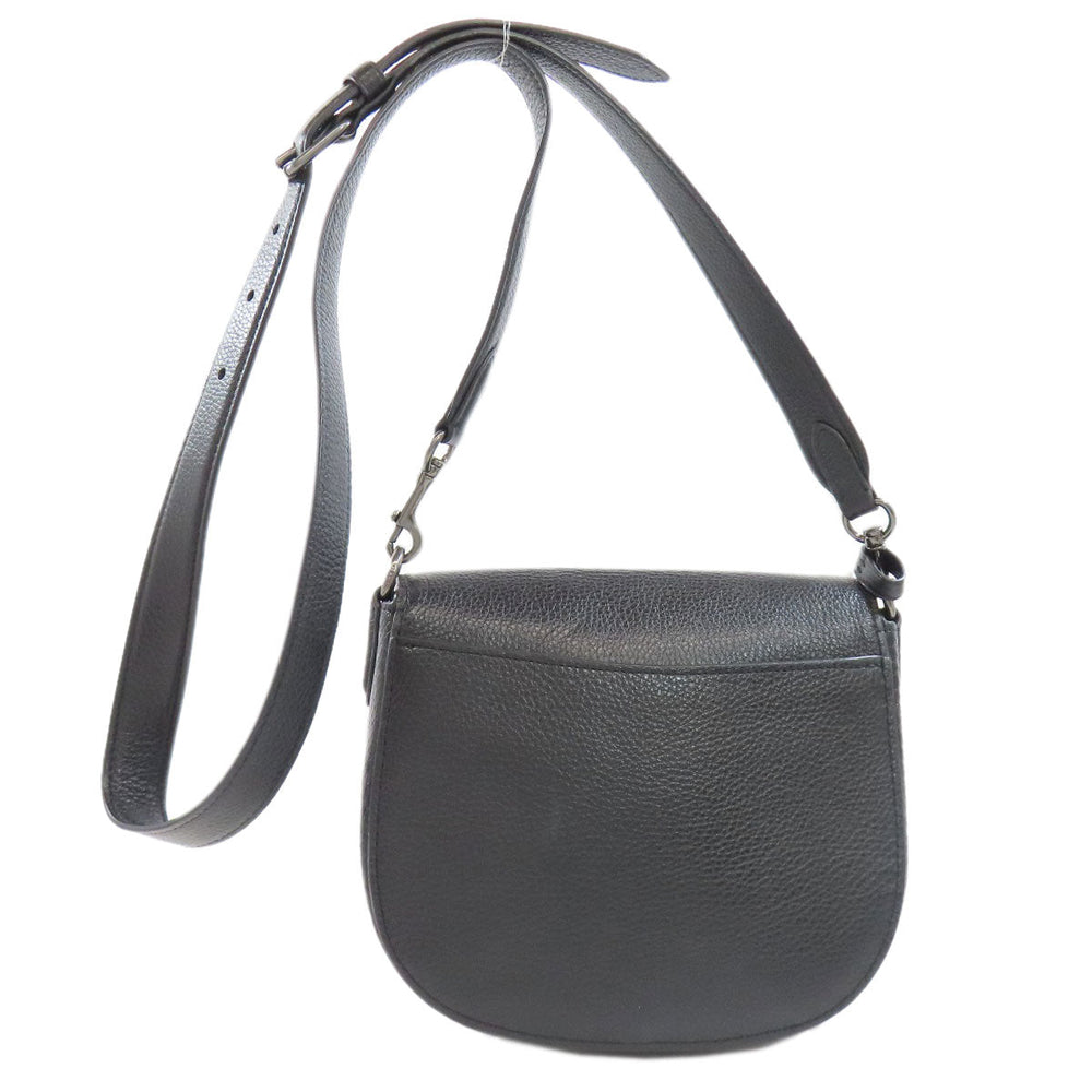 COACH Shoulder Bag CG470 leather black Morgan Saddle Women Used Authentic