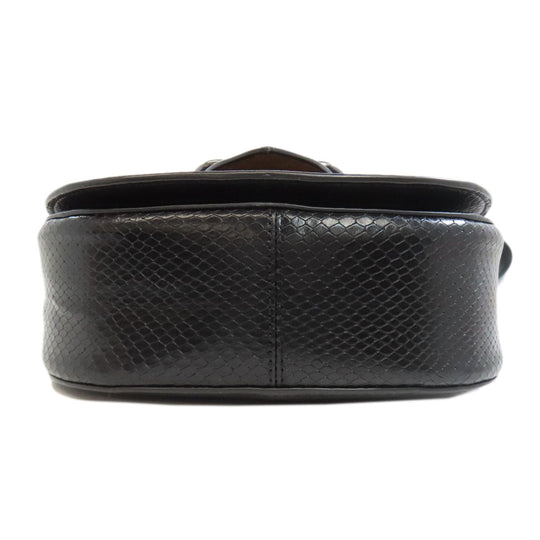 COACH Shoulder Bag CG470 leather black Morgan Saddle Women Used Authentic