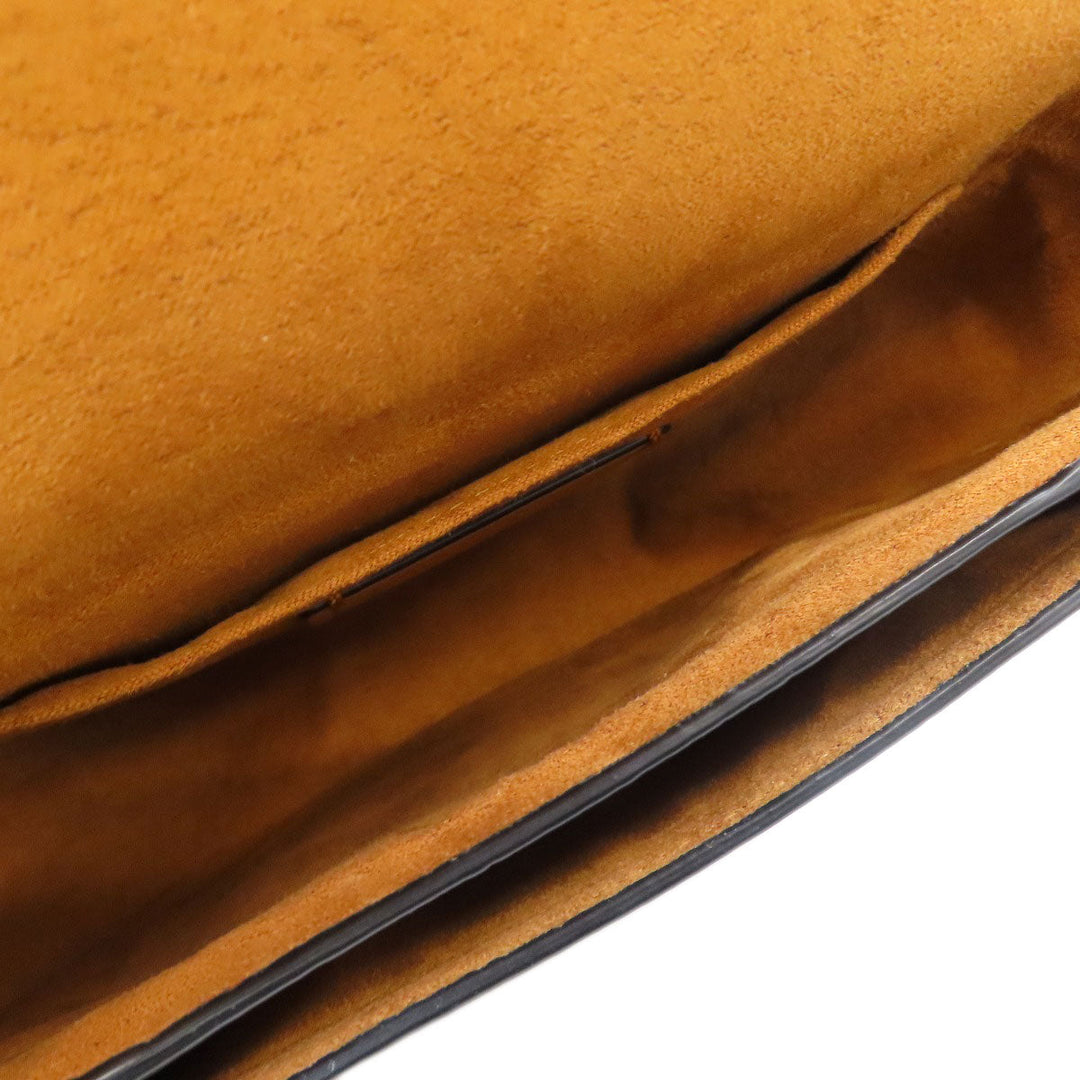 COACH Shoulder Bag CG470 leather black Morgan Saddle Women Used Authentic