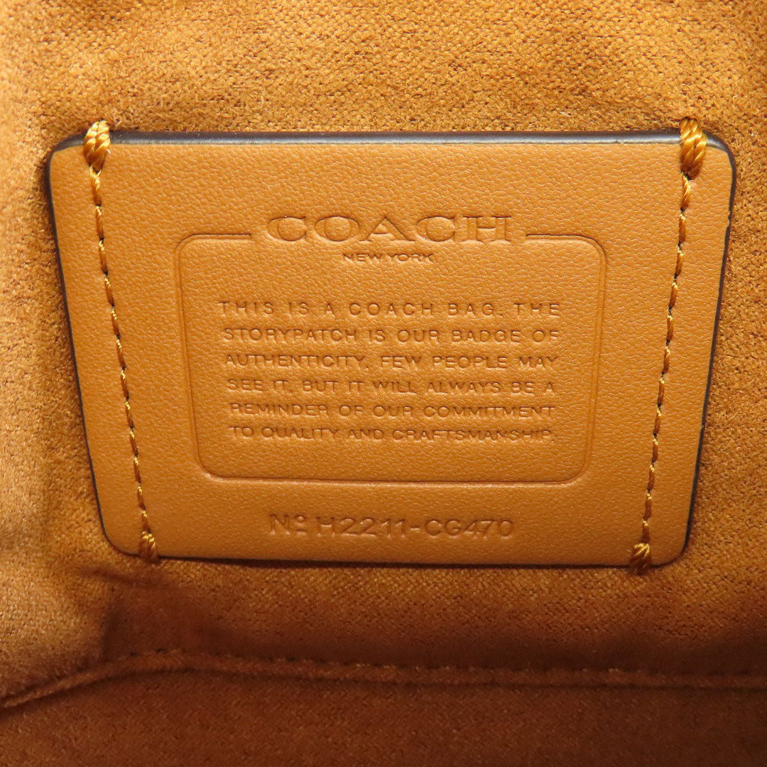 COACH Shoulder Bag CG470 leather black Morgan Saddle Women Used Authentic