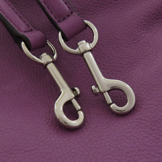 COACH Handbag F36675 leather purple 2WAY Women Used Authentic