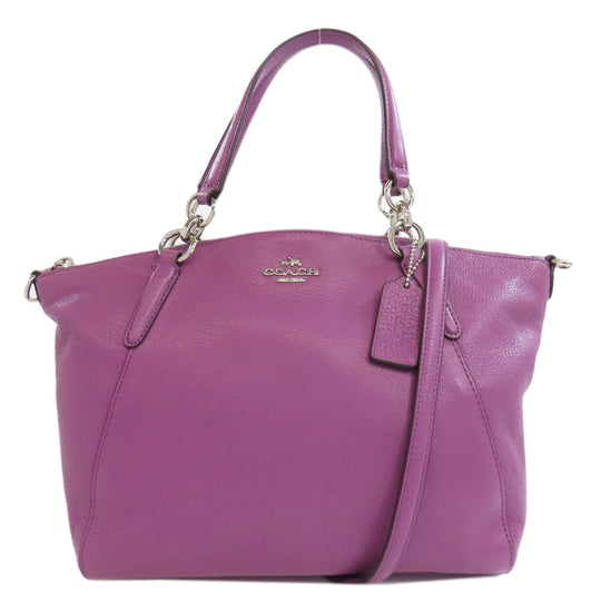 COACH Handbag F36675 leather purple 2WAY Women Used Authentic
