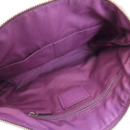COACH Handbag F36675 leather purple 2WAY Women Used Authentic
