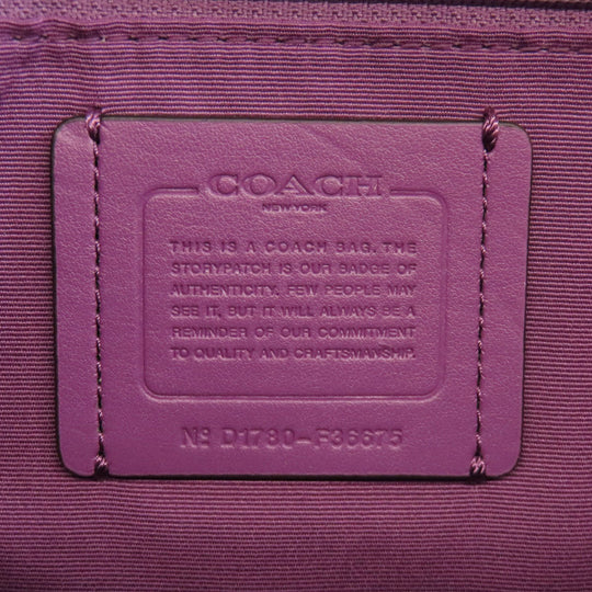 COACH Handbag F36675 leather purple 2WAY Women Used Authentic