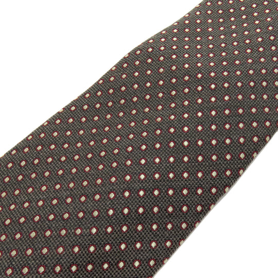 GUCCI tie wool Brown logo dot pattern