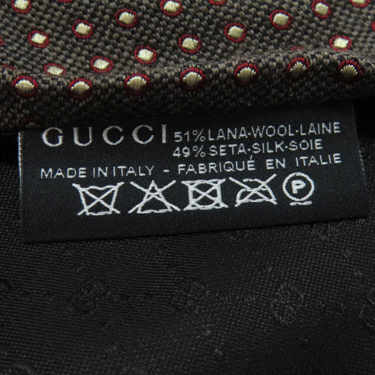 GUCCI tie wool Brown logo dot pattern