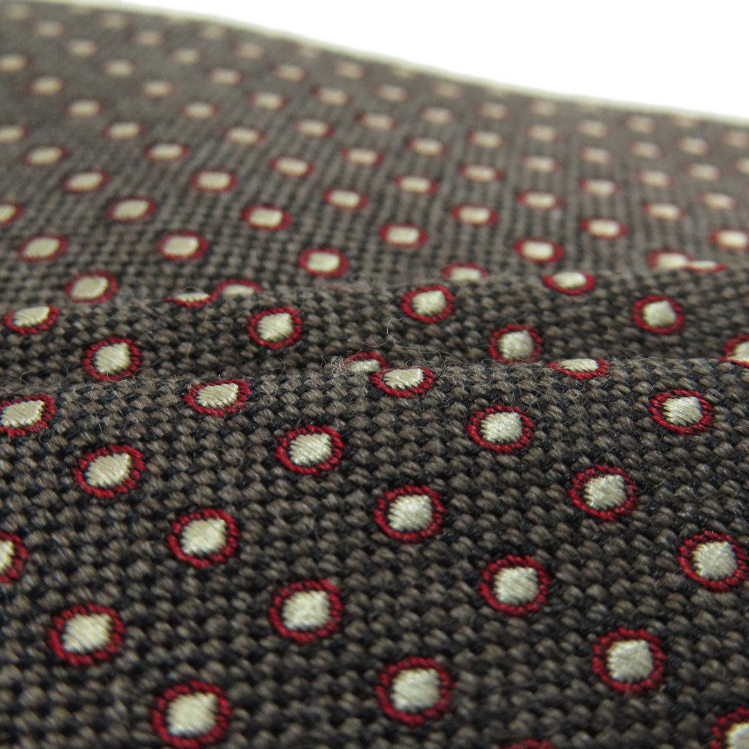 GUCCI tie wool Brown logo dot pattern