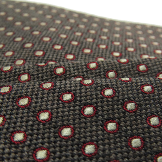 GUCCI tie wool Brown logo dot pattern