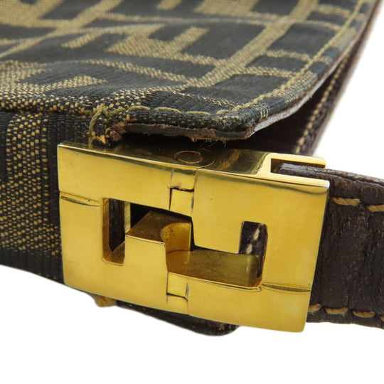 FENDI Handbag canvas Brown Zucca Pattern Women Used Authentic