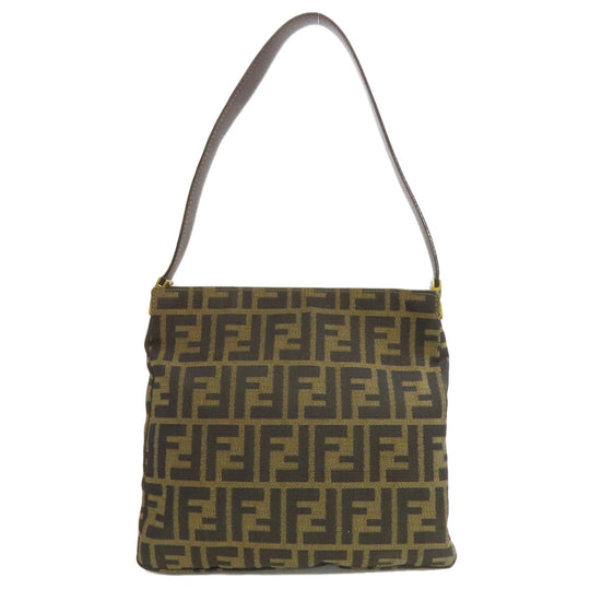 FENDI Handbag canvas Brown Zucca Pattern Women Used Authentic