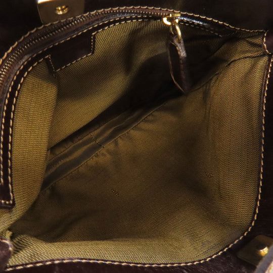 FENDI Handbag canvas Brown Zucca Pattern Women Used Authentic
