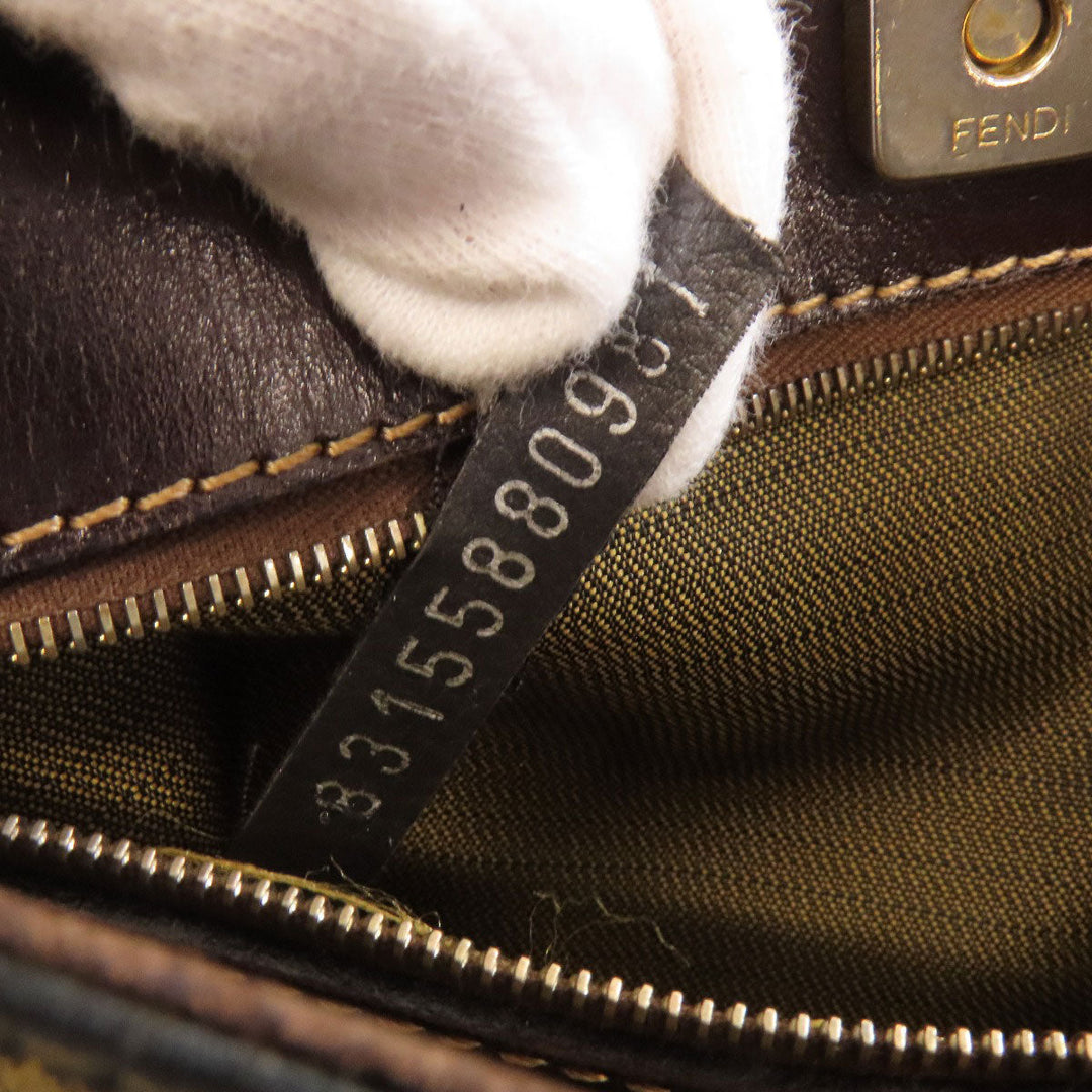FENDI Handbag canvas Brown Zucca Pattern Women Used Authentic