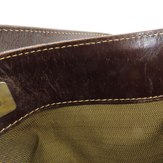 FENDI Handbag canvas Brown Zucca Pattern Women Used Authentic