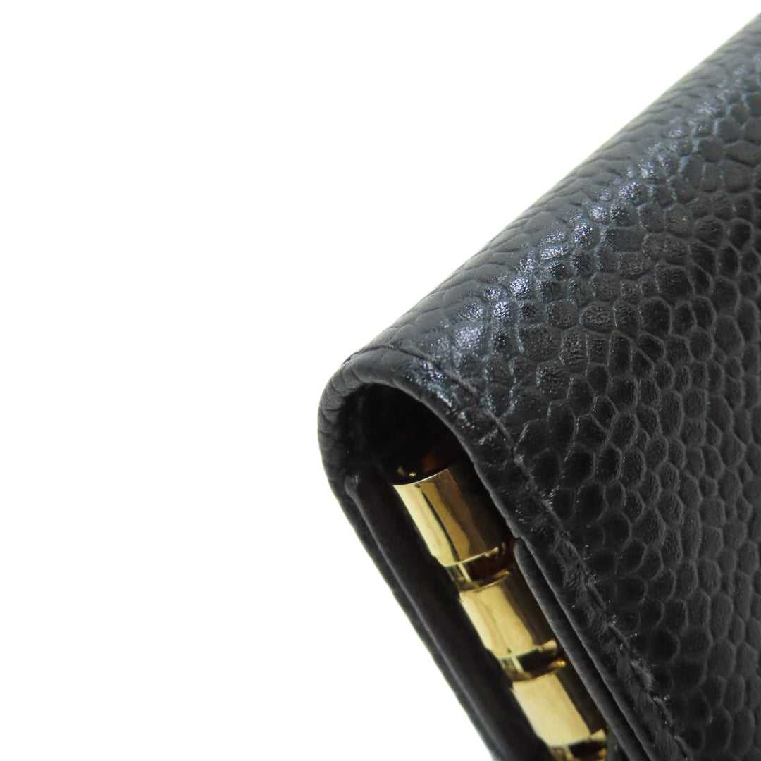 CHANEL Key case Key holder  Grained Calfskin Skin black COCO Mark Gold Metal Women Used Authentic
