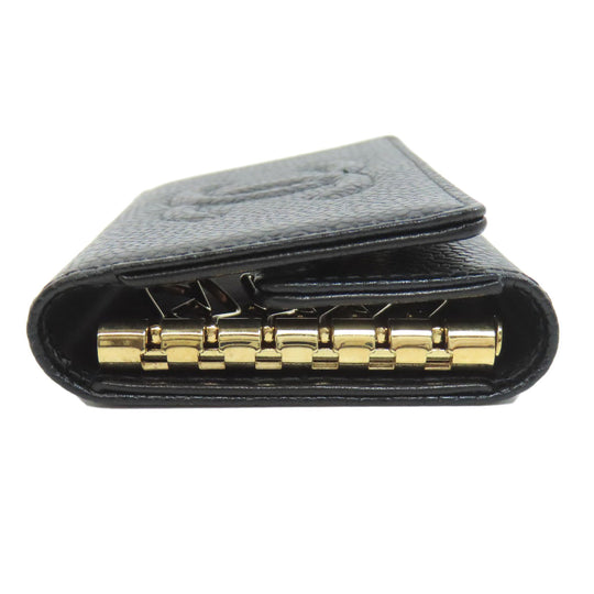 CHANEL Key case Key holder  Grained Calfskin Skin black COCO Mark Gold Metal Women Used Authentic