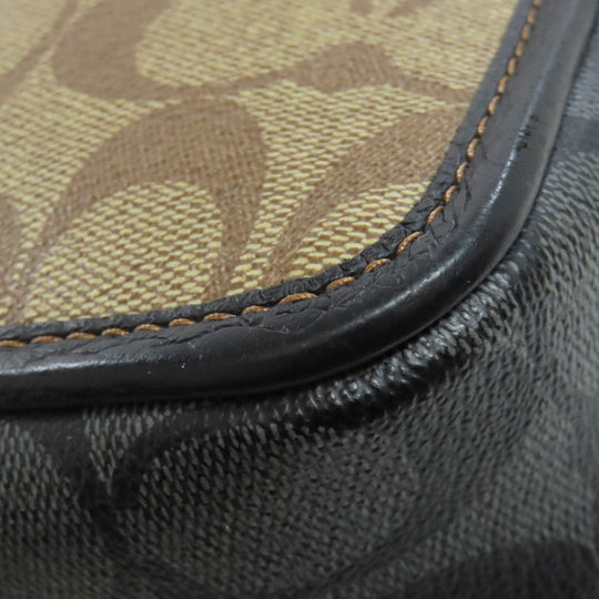 COACH Shoulder Bag CC090 PVC Brown Sullivan Crossbody Women Used Authentic