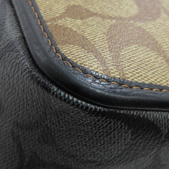 COACH Shoulder Bag CC090 PVC Brown Sullivan Crossbody Women Used Authentic