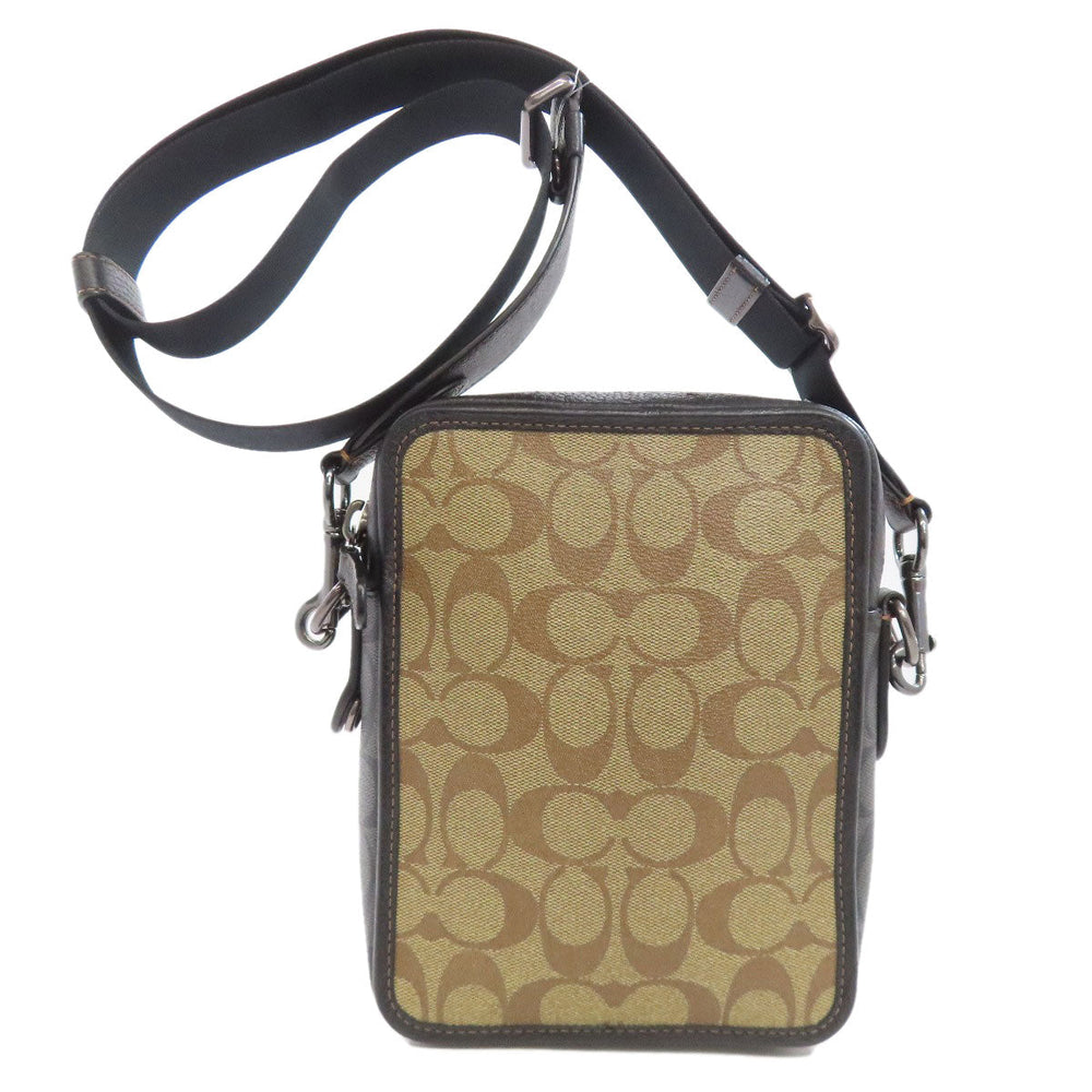 COACH Shoulder Bag CC090 PVC Brown Sullivan Crossbody Women Used Authentic