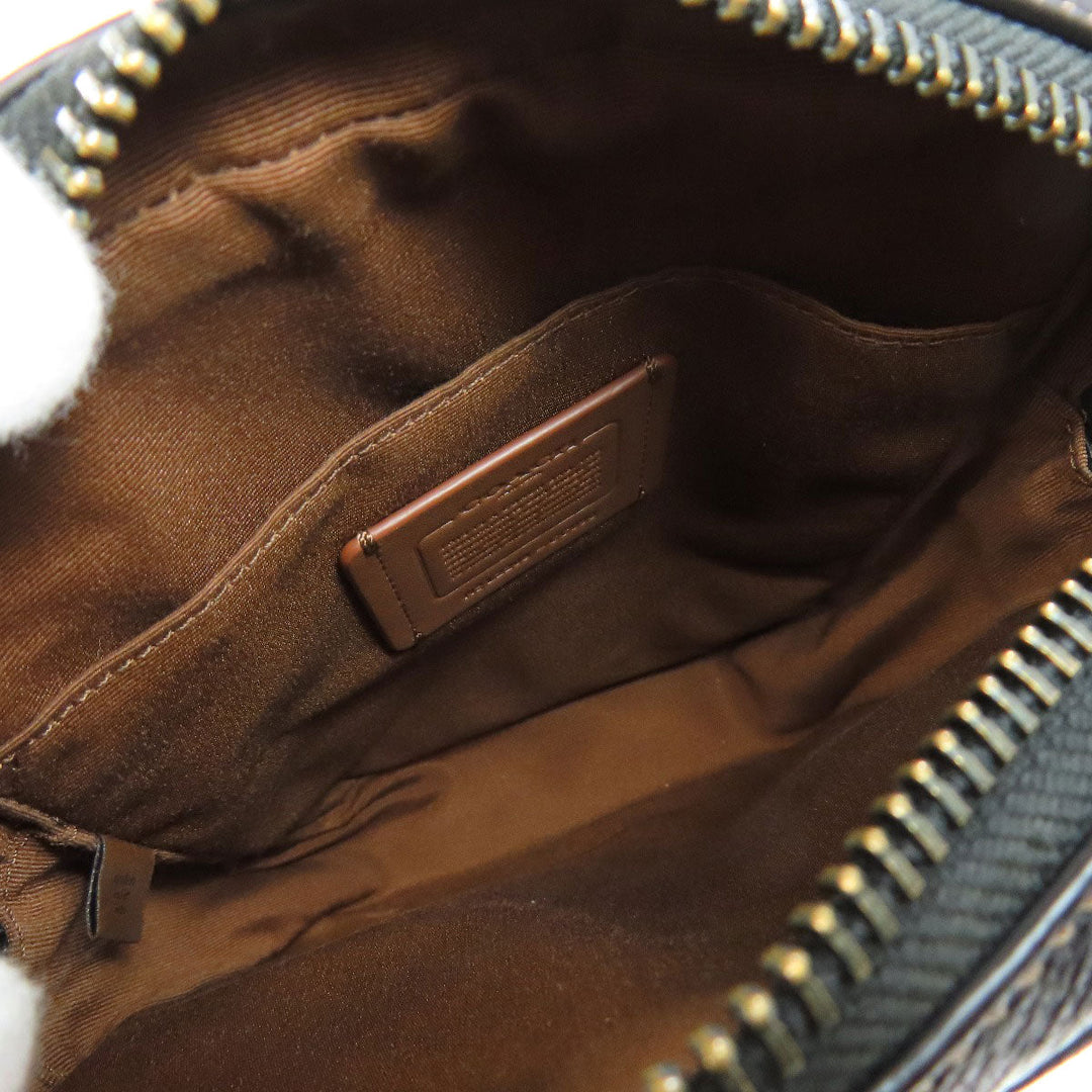 COACH Shoulder Bag CC090 PVC Brown Sullivan Crossbody Women Used Authentic