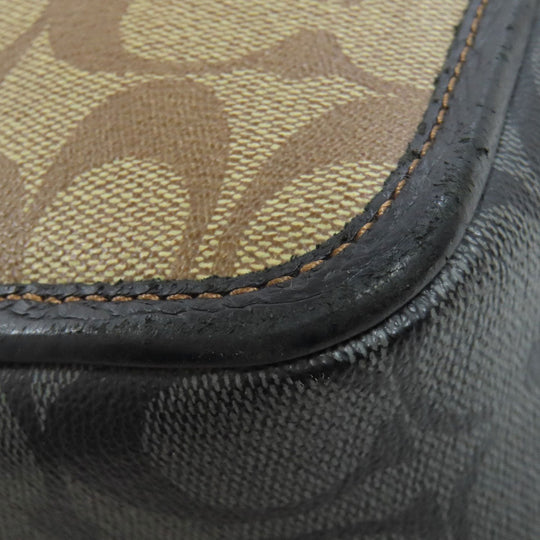 COACH Shoulder Bag CC090 PVC Brown Sullivan Crossbody Women Used Authentic