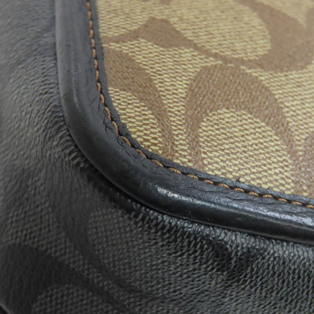 COACH Shoulder Bag CC090 PVC Brown Sullivan Crossbody Women Used Authentic