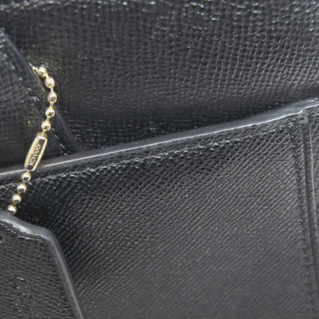 COACH Tote Bag F31474 leather black logo Women Used Authentic