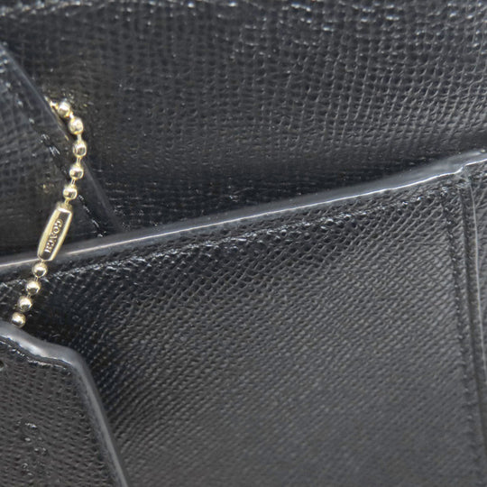 COACH Tote Bag F31474 leather black logo Women Used Authentic