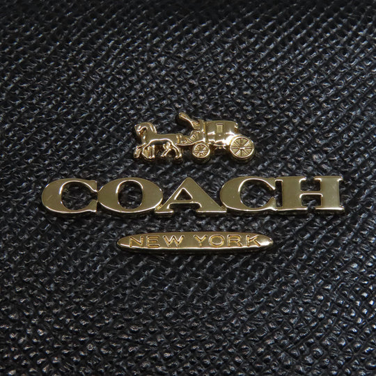 COACH Tote Bag F31474 leather black logo Women Used Authentic