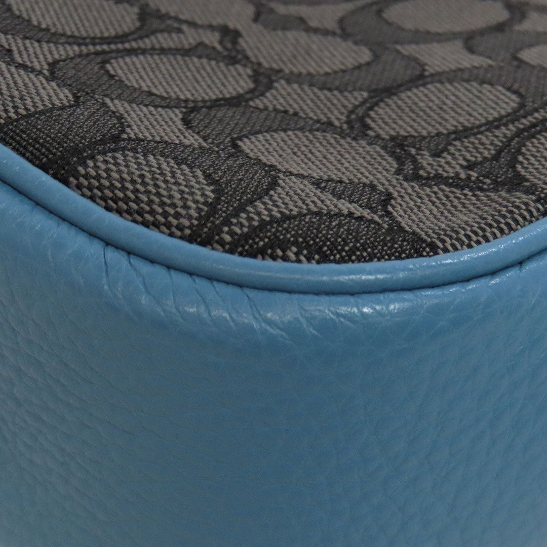 COACH Shoulder Bag C8306 canvas gray Ronnie Signature 2WAY Women Used Authentic