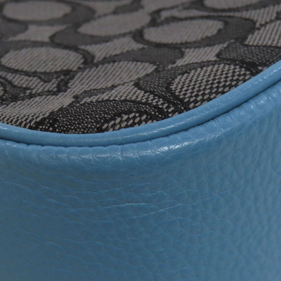 COACH Shoulder Bag C8306 canvas gray Ronnie Signature 2WAY Women Used Authentic