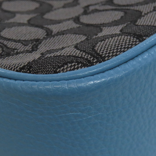 COACH Shoulder Bag C8306 canvas gray Ronnie Signature 2WAY Women Used Authentic