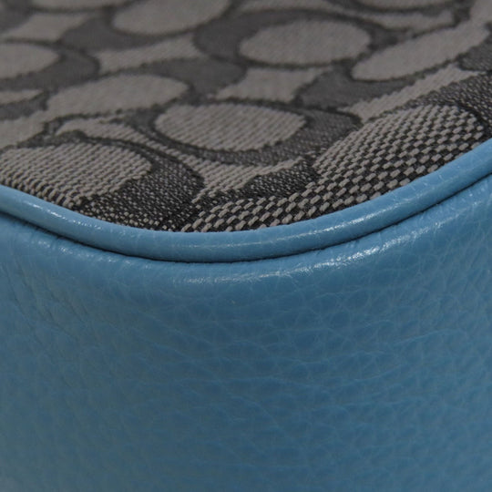 COACH Shoulder Bag C8306 canvas gray Ronnie Signature 2WAY Women Used Authentic