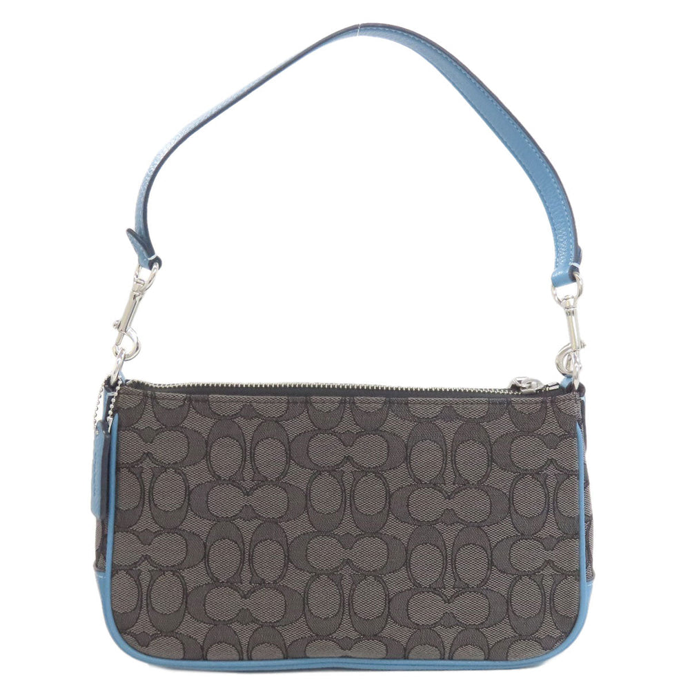 COACH Shoulder Bag C8306 canvas gray Ronnie Signature 2WAY Women Used Authentic