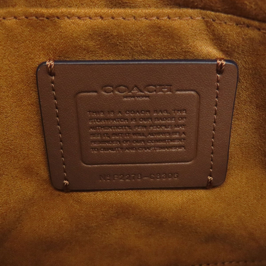 COACH Shoulder Bag C8306 canvas gray Ronnie Signature 2WAY Women Used Authentic