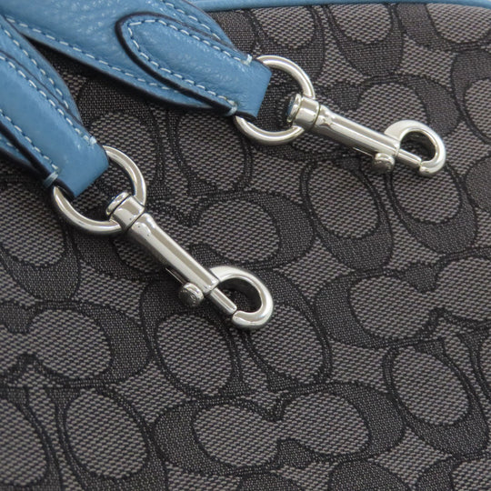 COACH Shoulder Bag C8306 canvas gray Ronnie Signature 2WAY Women Used Authentic