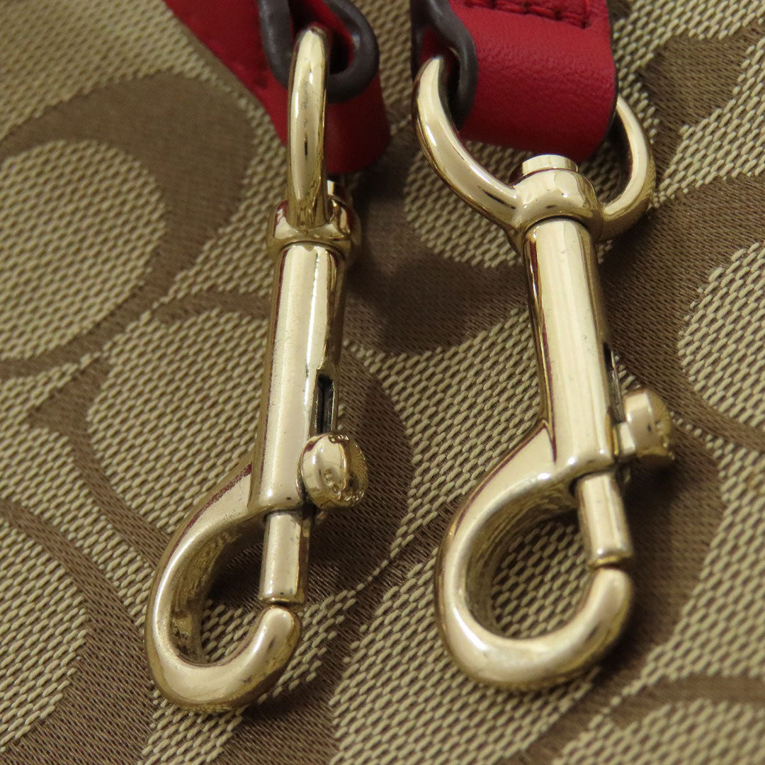 COACH Shoulder Bag F36377 canvas Brown one belt signature 2WAY Women Used Authentic