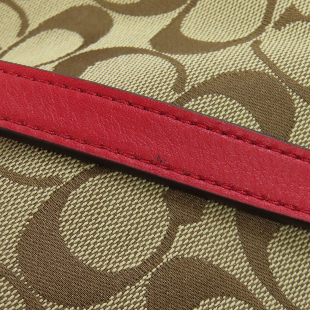 COACH Shoulder Bag F36377 canvas Brown one belt signature 2WAY Women Used Authentic