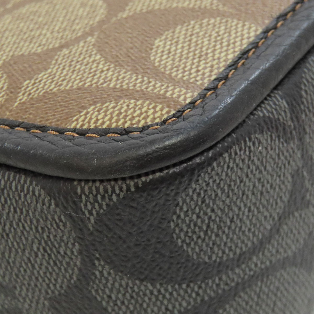 COACH Shoulder Bag CC090 PVC Brown Sullivan Crossbody Women Used Authentic