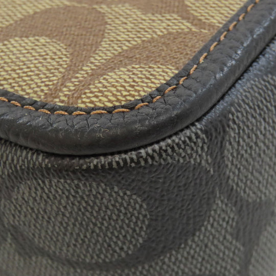 COACH Shoulder Bag CC090 PVC Brown Sullivan Crossbody Women Used Authentic