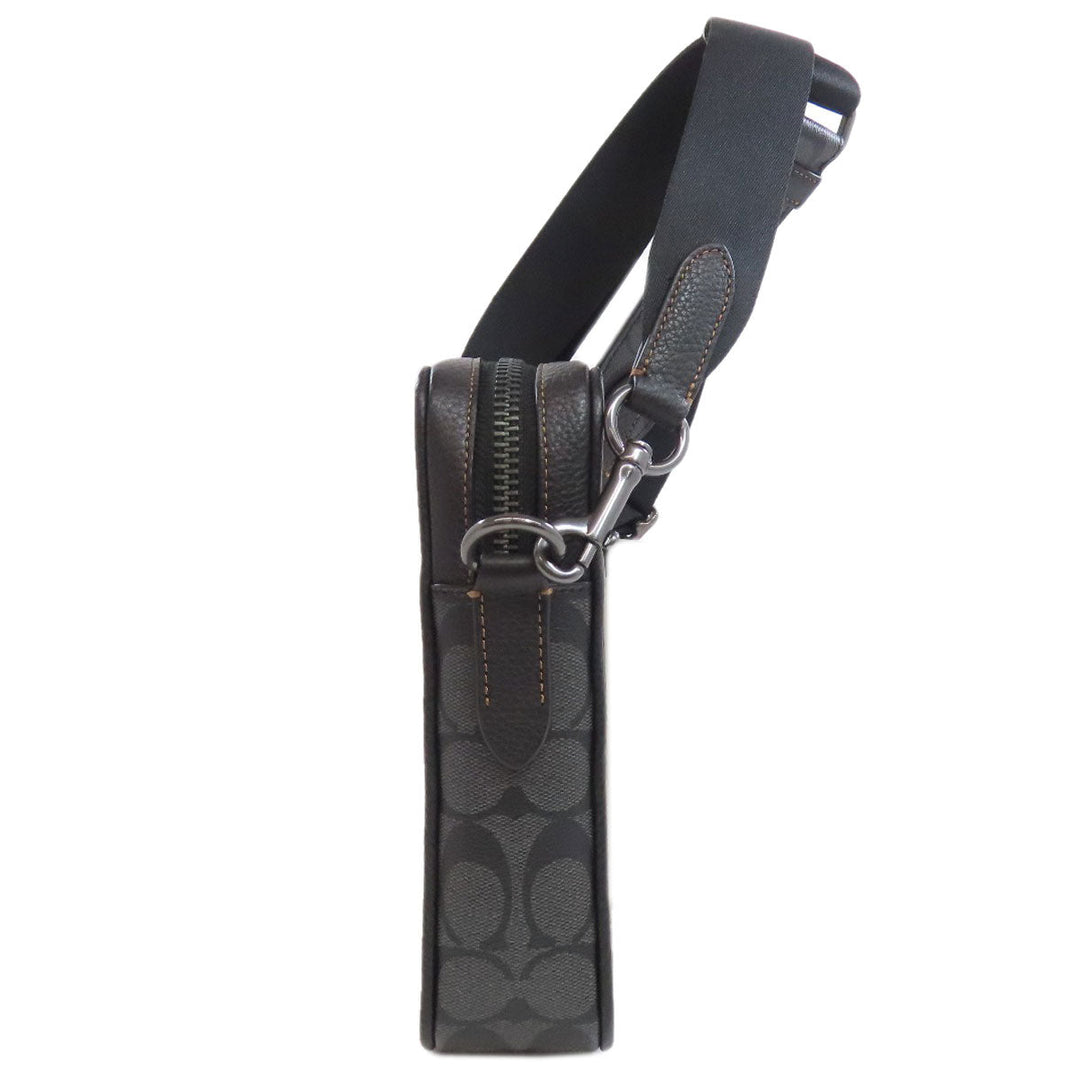 COACH Shoulder Bag CC090 PVC Brown Sullivan Crossbody Women Used Authentic