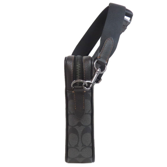 COACH Shoulder Bag CC090 PVC Brown Sullivan Crossbody Women Used Authentic