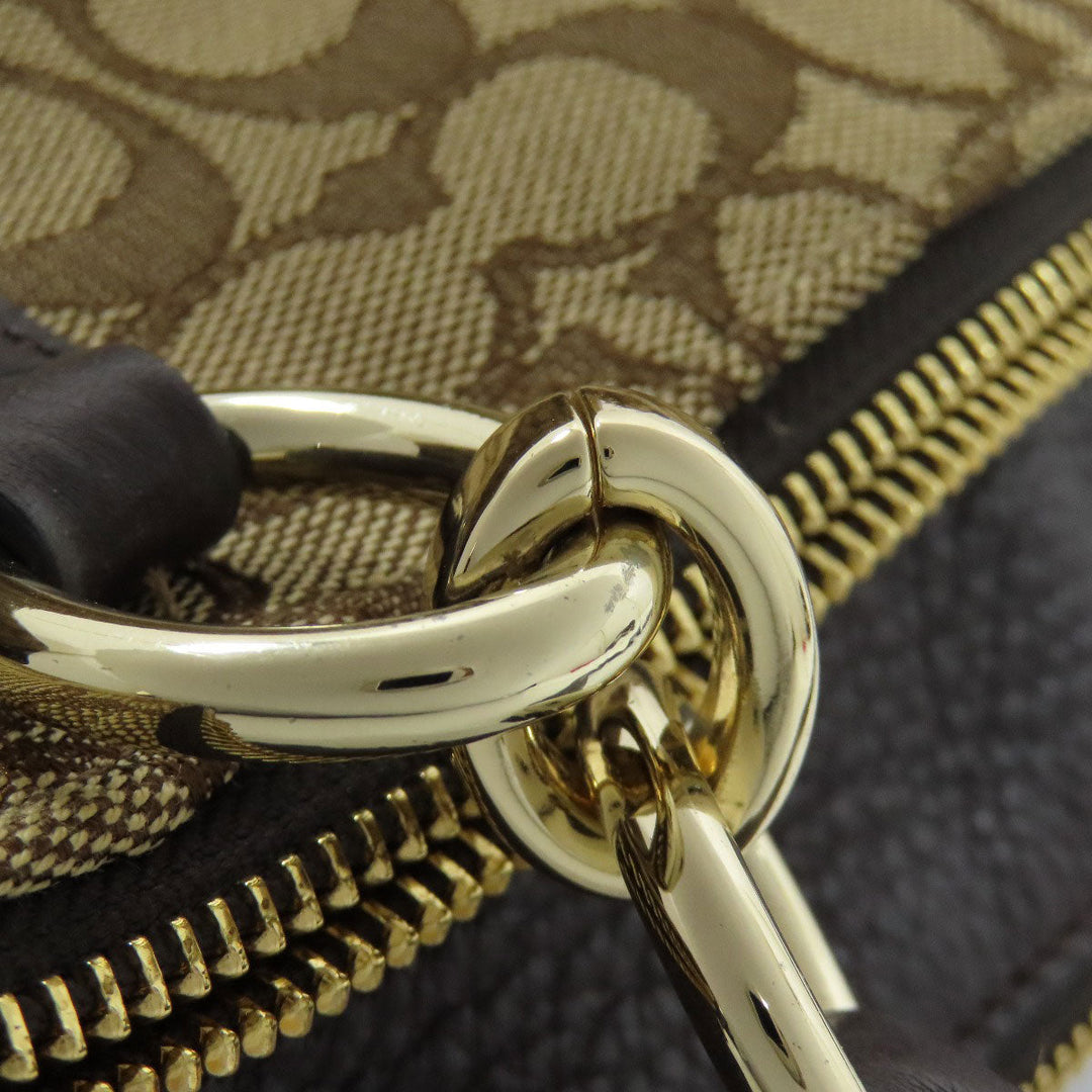 COACH Handbag F36200 canvas Brown Signature 2WAY Women Used Authentic