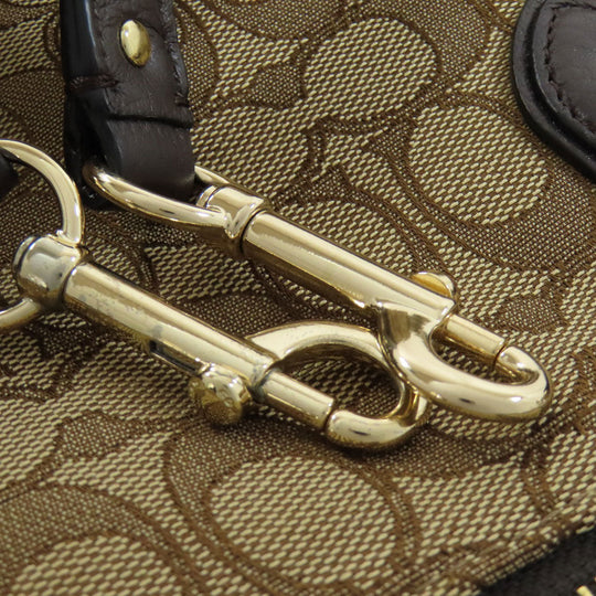 COACH Handbag F36200 canvas Brown Signature 2WAY Women Used Authentic