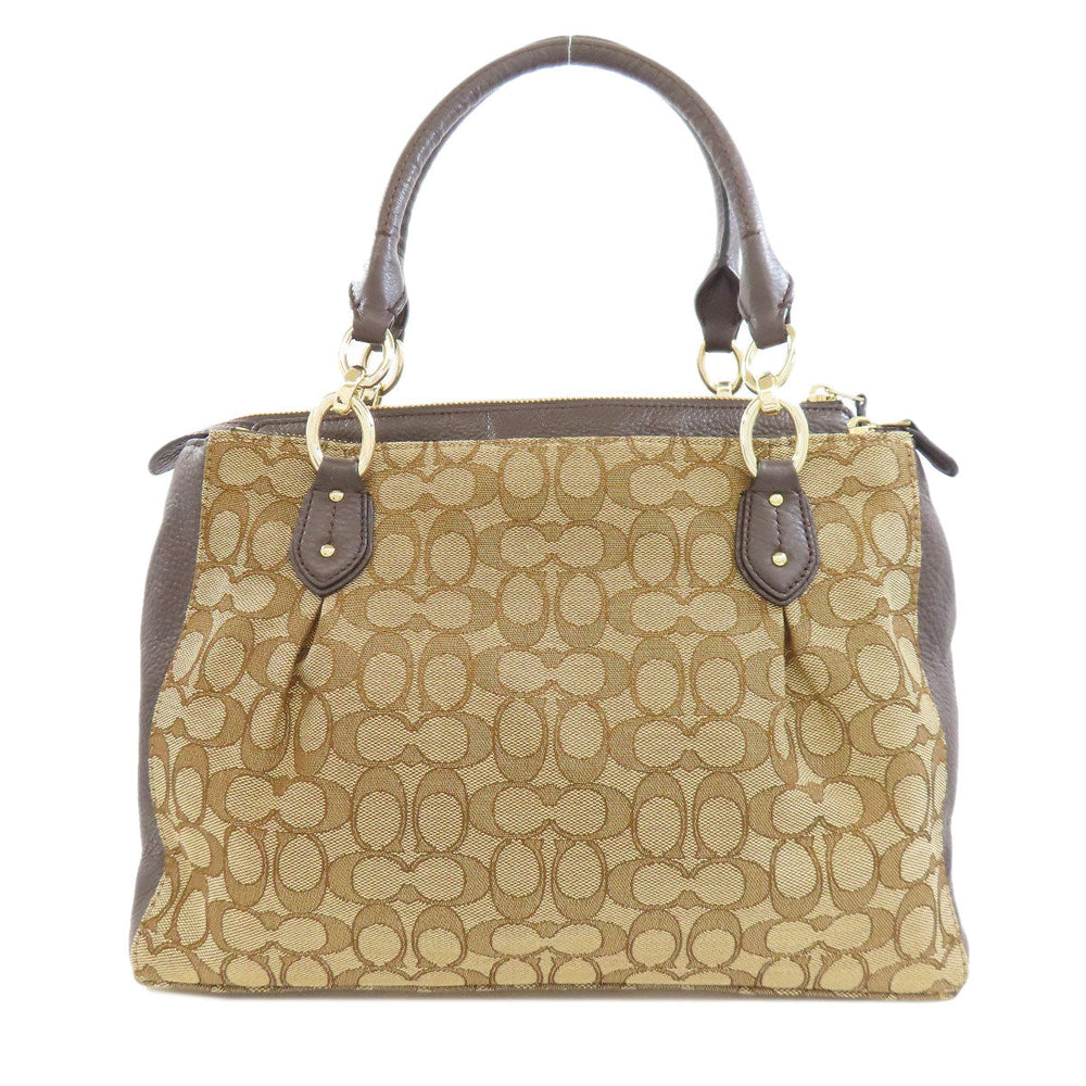 COACH Handbag F36200 canvas Brown Signature 2WAY Women Used Authentic